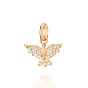 PINGENTE ESPÍRITO SANTO BANHADO A OURO 18 K COM ZIRCÔNIAS - TAM.ÚNICO