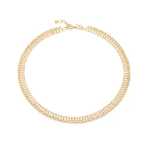 GARGANTILHA CHOKER BANHADA A OURO 18K - TAM.38