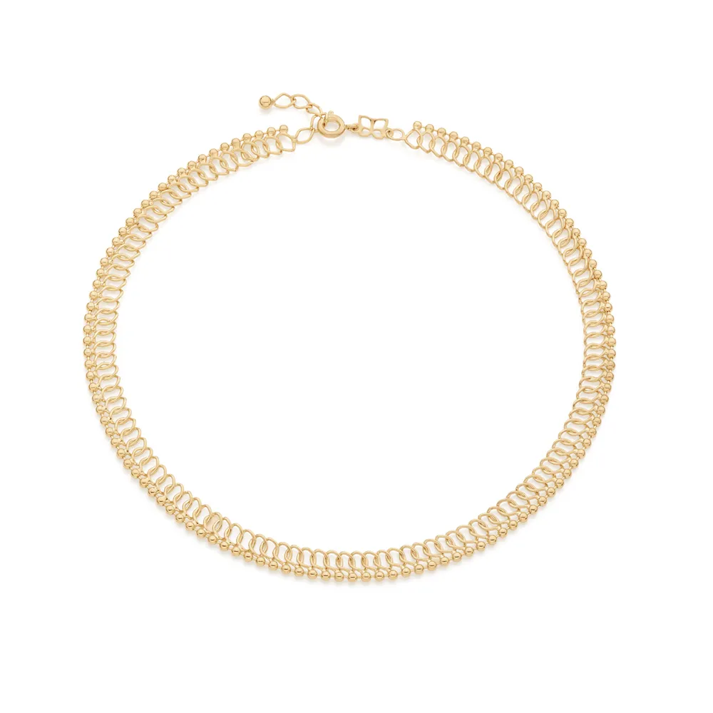 GARGANTILHA CHOKER BANHADA A OURO 18K - TAM.38