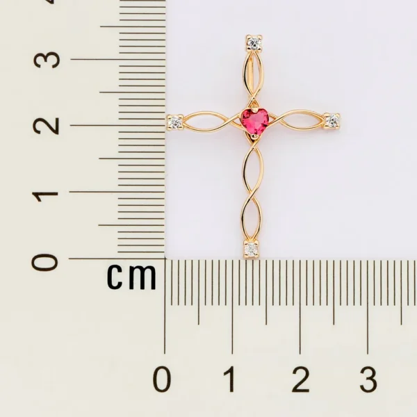 PINGENTE CRUZ BANHADO A OURO 18K COM ZIRCÔNIAS E CRISTAL - TAM.ÚNICO - Image 4