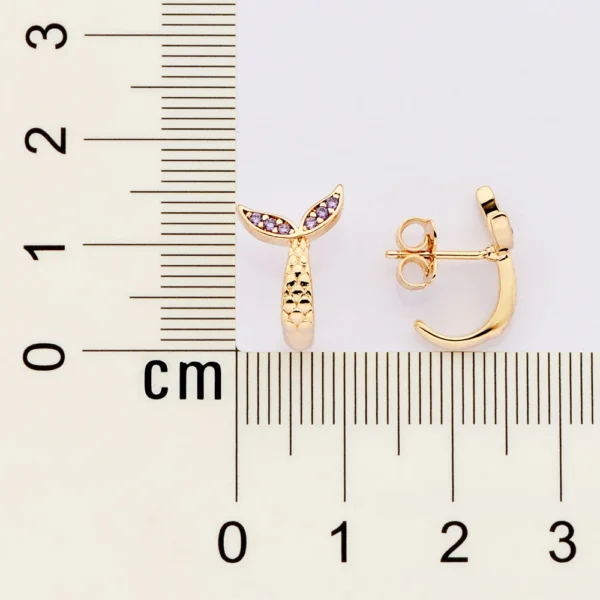 BRINCO CAUDA PRINCESA ARIEL BANHADO A OURO 18K COM ZIRCÔNIAS - TAM.ÚNICO - Image 3