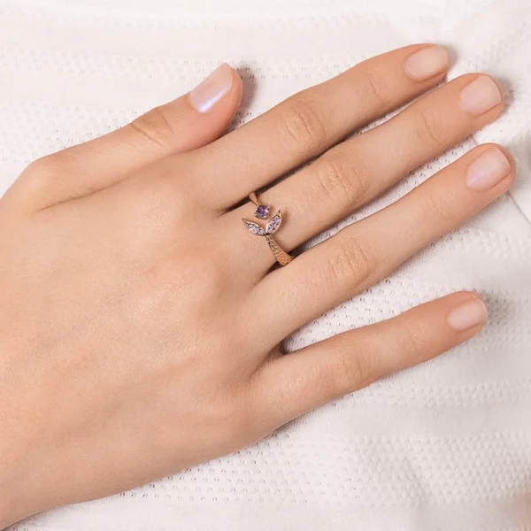 ANEL CAUDA PRINCESA ARIEL BANHADO A OURO 18K COM ZIRCÔNIAS - Image 3