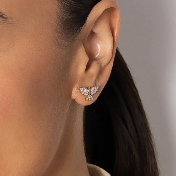 BRINCO ESPÍRITO SANTO BANHADO A OURO 18K COM ZIRCÔNIAS - TAM.ÚNICO - Image 2