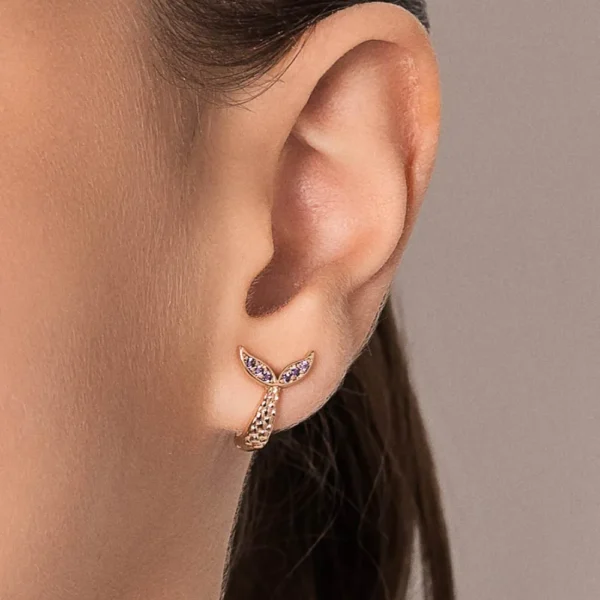 BRINCO CAUDA PRINCESA ARIEL BANHADO A OURO 18K COM ZIRCÔNIAS - TAM.ÚNICO - Image 2