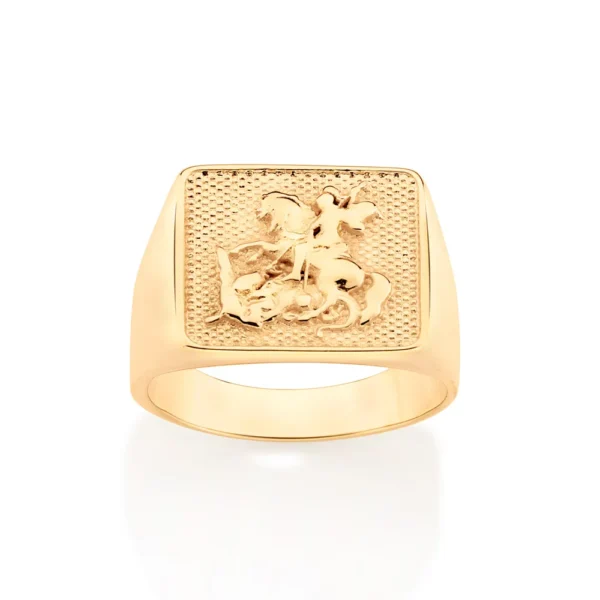 ANEL SÃO JORGE BANHADO A OURO 28 18K