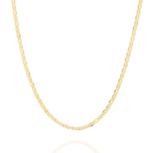 GARGANTILHA ELO PIASTRINE BANHADA A OURO 18K - TAM.42