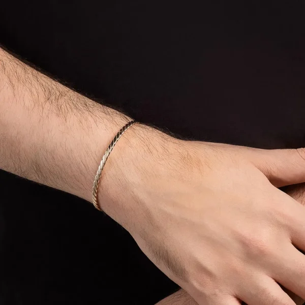BRACELETE TORCIDO BANHADO A OURO 18K - TAM.70 - Image 3