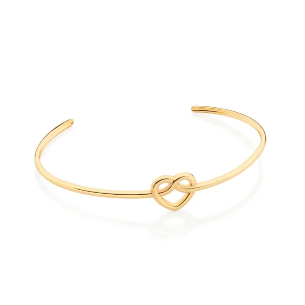 BRACELETE CORAÇÃO INFINITO BANHADO A OURO 18K - TAM.60