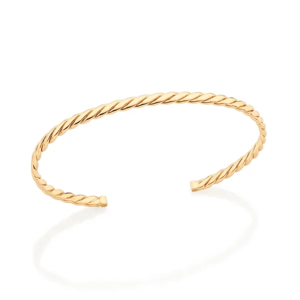 BRACELETE TORCIDO BANHADO A OURO 18K - TAM.70