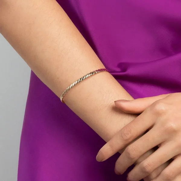 BRACELETE TORCIDO BANHADO A OURO 18K - TAM.70 - Image 2