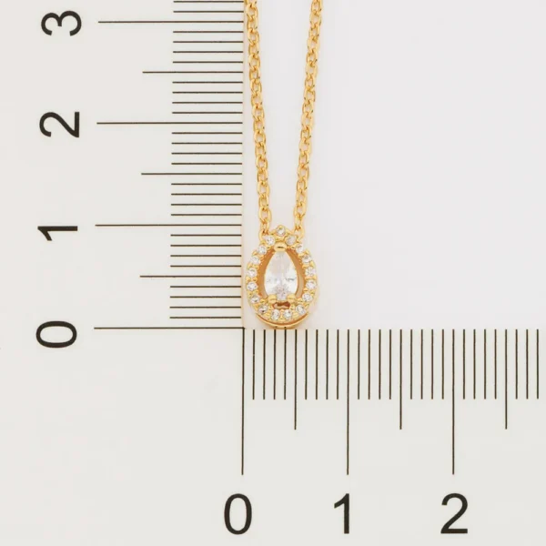 GARGANTILHA GOTA BANHADA A OURO 18K COM ZIRCÔNIAS - TAM.50 - Image 3