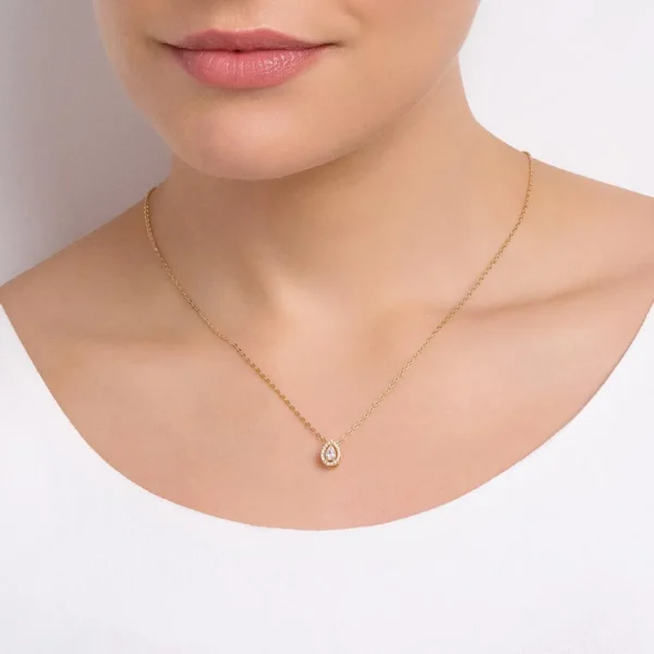 GARGANTILHA GOTA BANHADA A OURO 18K COM ZIRCÔNIAS - TAM.50 - Image 2