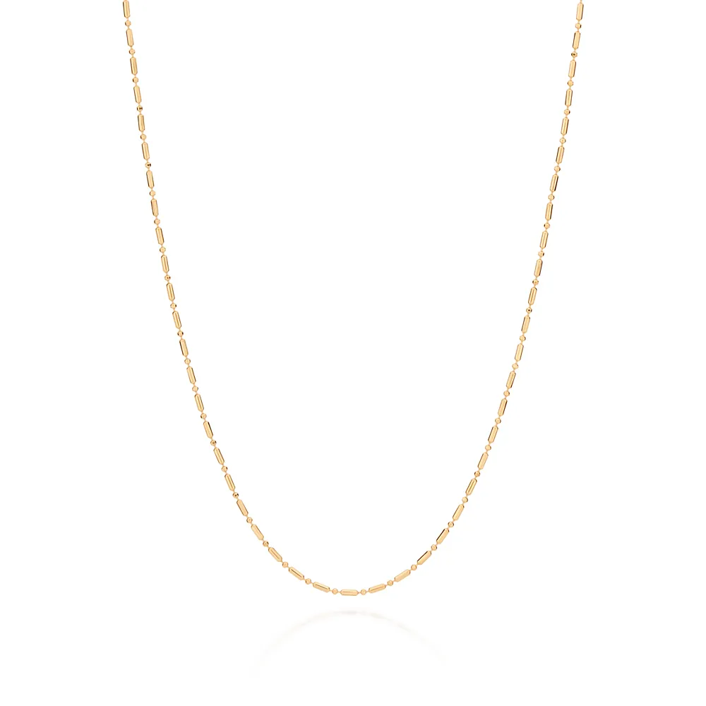 GARGANTILHA DIAMANTADA ESPELHADA BANHADA A OURO 18K - TAM.42