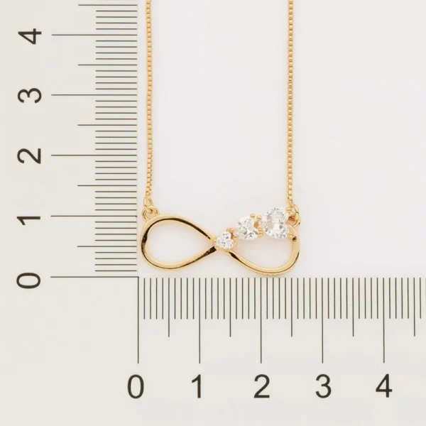 GARGANTILHA INFINITO BANHADA A OURO 18K COM ZIRCÔNIAS - TAM.50 - Image 3