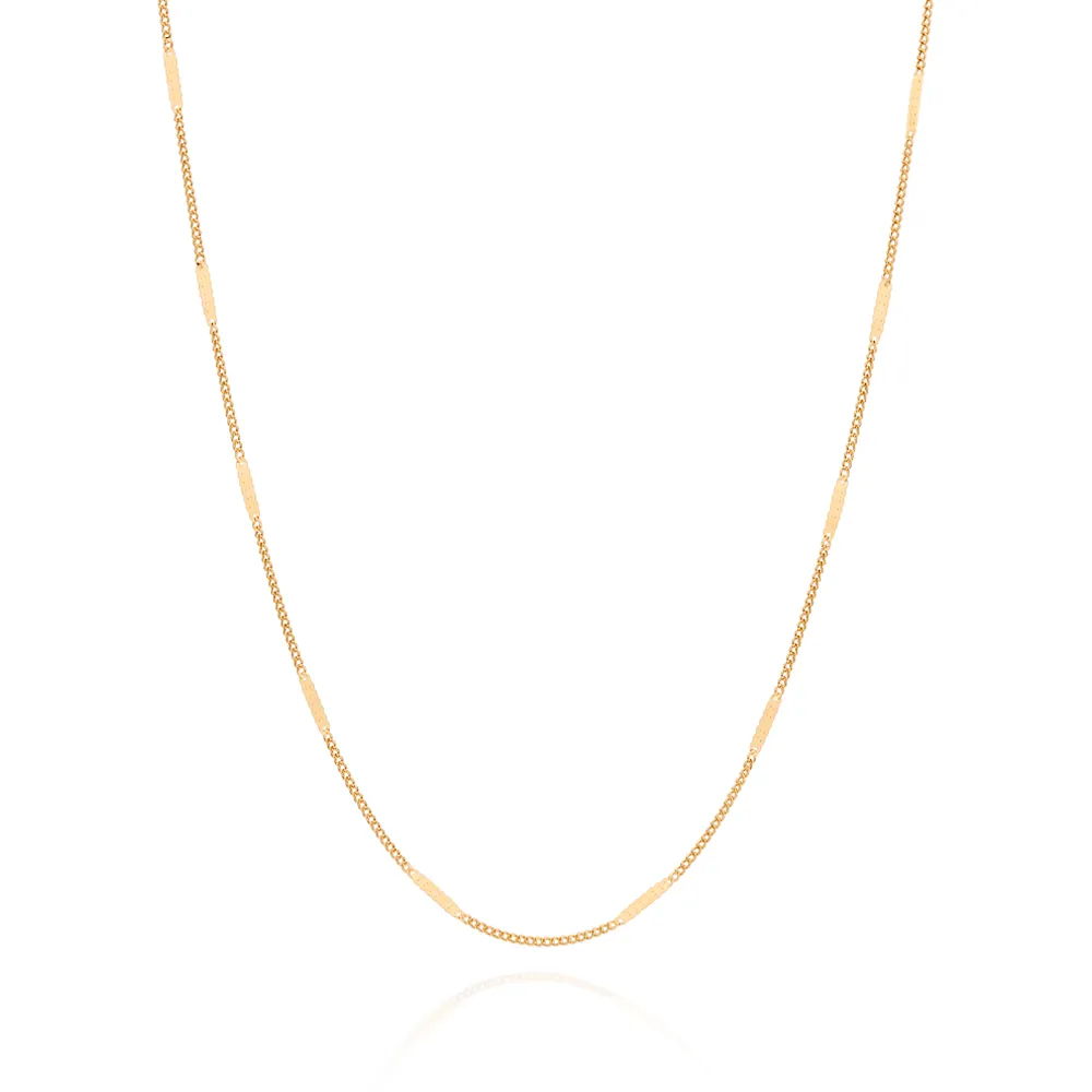 GARGANTILHA ELO GRUMET BANHADA A OURO 18K - TAM.50