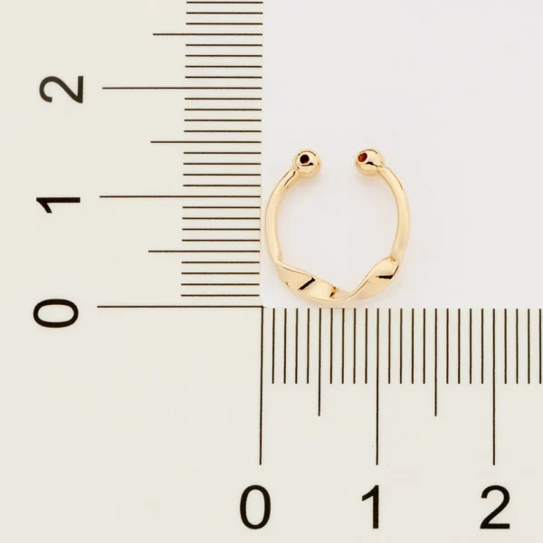 BRINCO PIERCING DE PRESSÃO TORCIDO BANHADO A OURO 18K - TAM.ÚNICO - Imagem 3