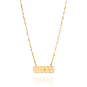 GARGANTILHA GRATIDÃO BANHADA A OURO 18K - TAM.50
