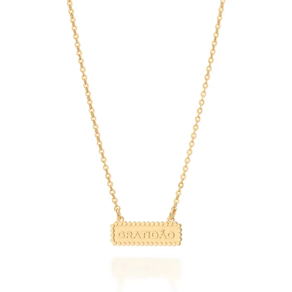 GARGANTILHA GRATIDÃO BANHADA A OURO 18K - TAM.50
