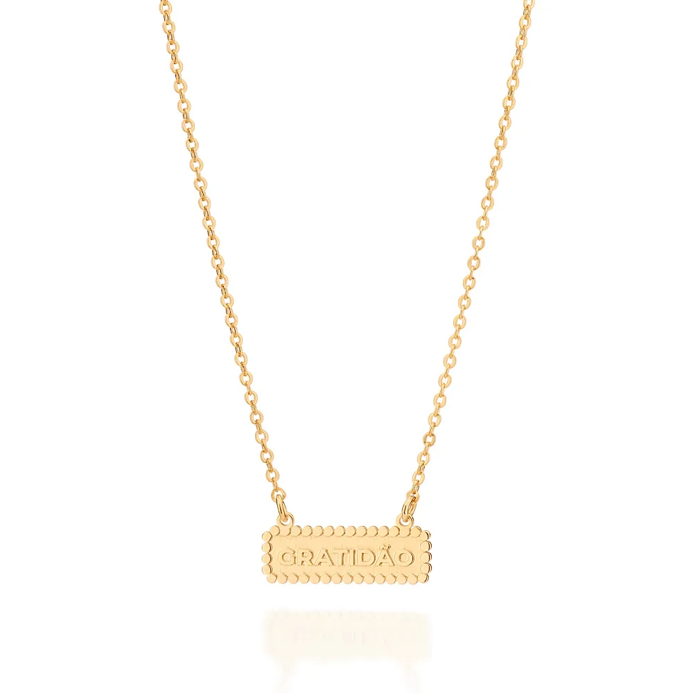 GARGANTILHA GRATIDÃO BANHADA A OURO 18K - TAM.50