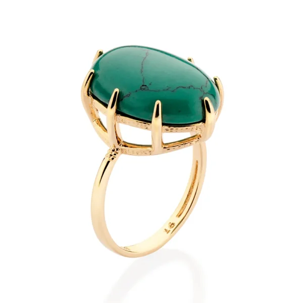 MAXI ANEL SOLITÁRIO BANHADO A OURO 18K COM CRISTAL 20