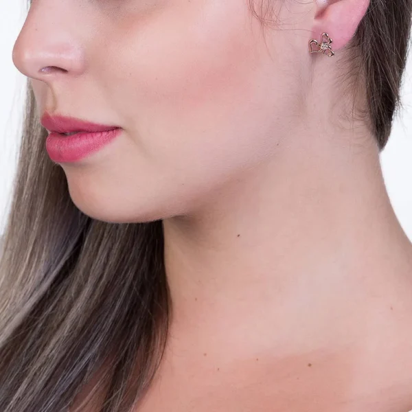 BRINCO BANHADO A OURO 18K COM CORAÇÕES E ZIRCÔNIAS - TAM.ÚNICO - Image 3