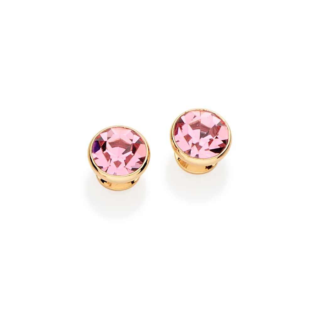 BRINCO SOLITÁRIO BANHADO A OURO 18K COM CRISTAIS - TAM.ÚNICO