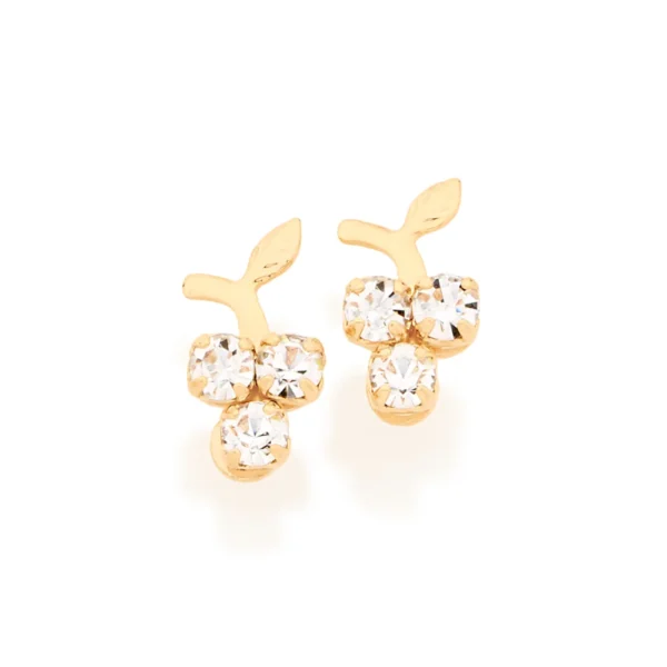 BRINCO UVA INFANTIL BANHADO A OURO 18K COM ZIRCÔNIAS - TAM.ÚNICO