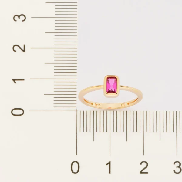 ANEL SOLITÁRIO BANHADO A OURO 18K COM ZIRCÔNIA - Image 4