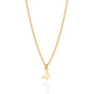 GARGANTILHA BORBOLETA BANHADA A OURO 18K - TAM.45