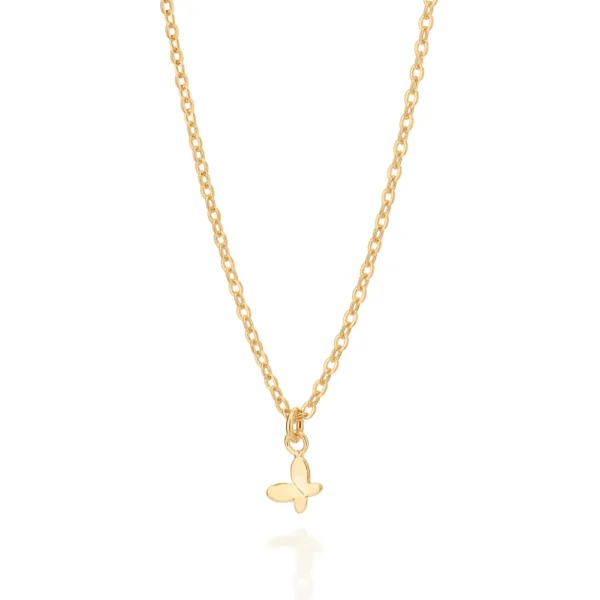 GARGANTILHA BORBOLETA BANHADA A OURO 18K - TAM.45