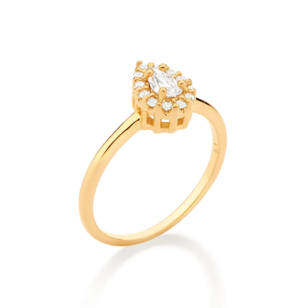ANEL SKINNY GOTA BANHADO A OURO 18K COM ZIRCÔNIAS 24