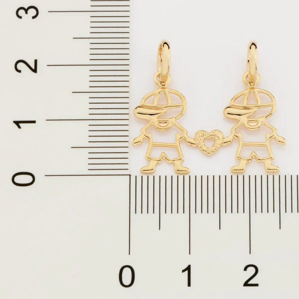 PINGENTE DOIS MENINOS BANHADO A OURO 18K - TAM.ÚNICO - Image 4