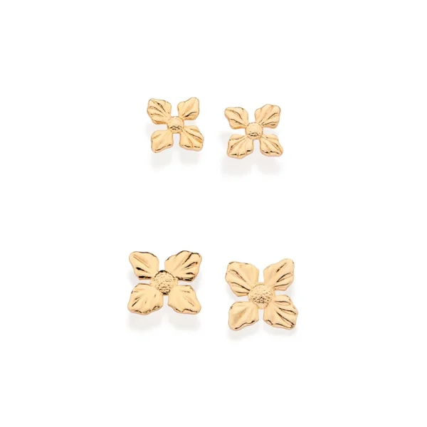 BRINCO FLOR BANHADO A OURO 18K - TAM.ÚNICO - Image 3