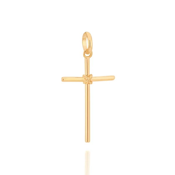PINGENTE BANHADO A OURO 18K CRUZ - TAM.ÚNICO