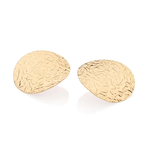 BRINCO BOTÃO CHÃO LUNAR BANHADO A OURO 18K - TAM.ÚNICO - Imagem 3