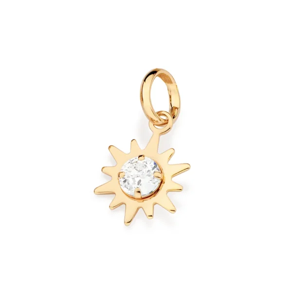 PINGENTE SOL BANHADO A OURO 18K COM ZIRCÔNIA - TAM.ÚNICO