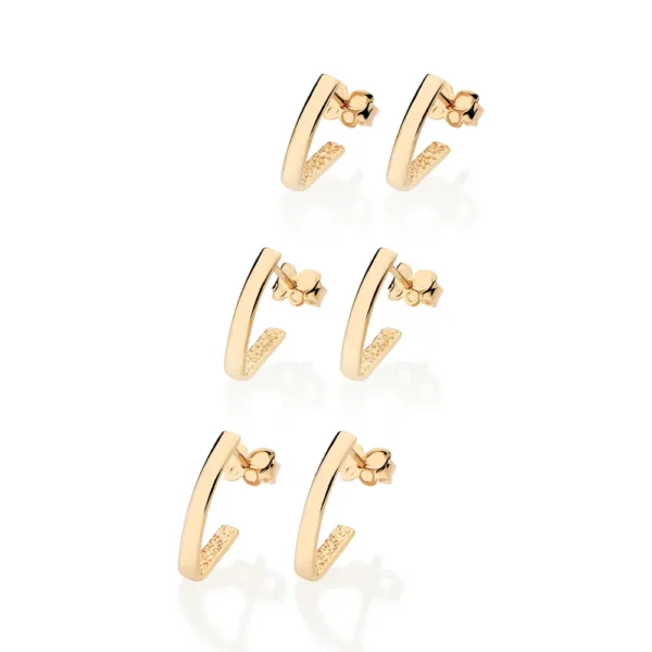 KIT BRINCO MEIA ARGOLA BANHADO A OURO 18K - TAM.ÚNICO