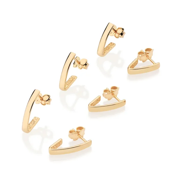 KIT BRINCO MEIA ARGOLA BANHADO A OURO 18K - TAM.ÚNICO - Imagem 4