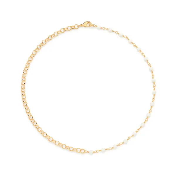 GARGANTILHA BANHADA A OURO 18K COM CRISTAIS - TAM.42