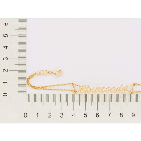 PULSEIRA ABENÇOADA COM CORAÇÕES BANHADA A OURO 18K - TAM.20 - Imagem 3