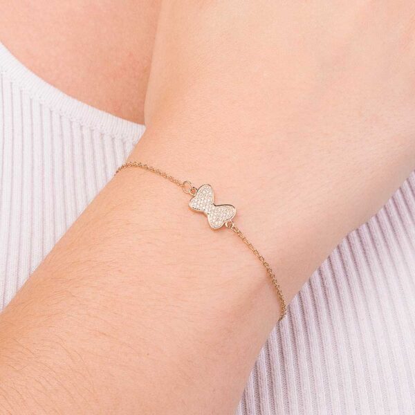 PULSEIRA LAÇO DA MINNIE BANHADA A OURO 18K COM ZIRCÔNIAS - TAM.20 - Image 2