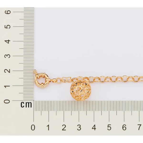 PULSEIRA BANHADA A OURO 18K COM GLOBO - TAM.20 - Image 3