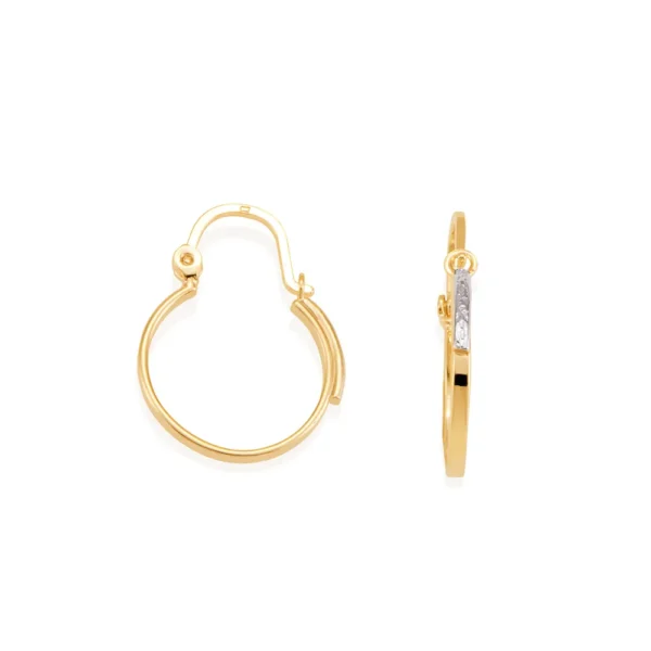 BRINCO ARGOLA BANHADO A OURO 18K COM APLICAÇÃO DE RHODIUM - TAM.ÚNICO