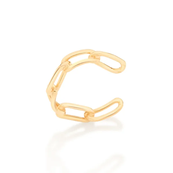 BRINCO PIERCING DE PRESSÃO ELO DE CORRENTE BANHADO A OURO 18K - TAM.ÚNICO