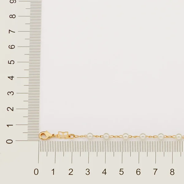 PULSEIRA BANHADA A OURO 18K COM PERÓLAS SINTÉTICAS - TAM.19 - Image 2