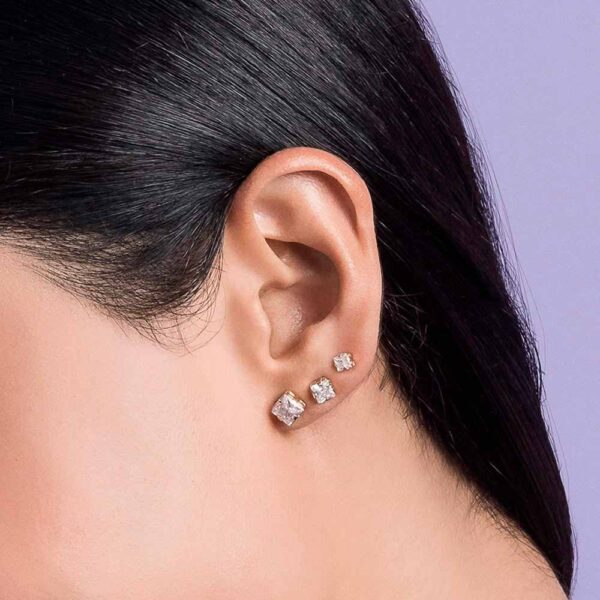 KIT BRINCOS SOLITÁRIOS BANHADOS A OURO 18K - TAM.ÚNICO - Imagem 3