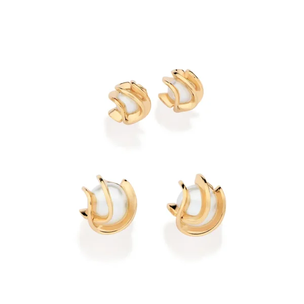 KIT BRINCO BANHADO A OURO 18K COM PÉROLAS SINTÉTICAS - TAM.ÚNICO