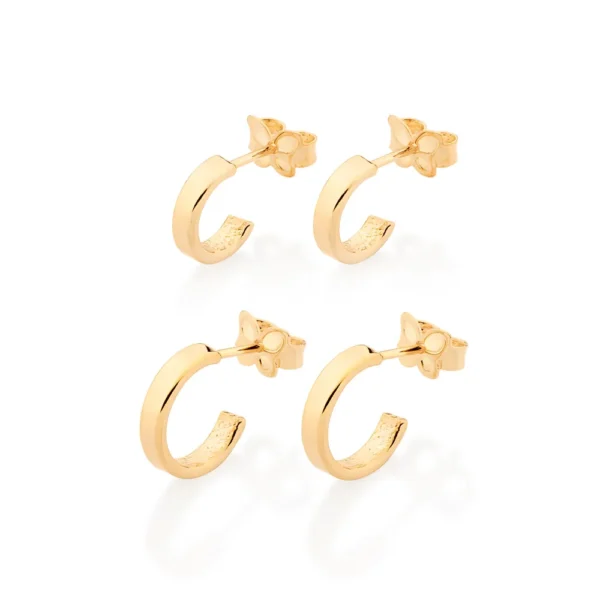 KIT BRINCO MEIA ARGOLAS BANHADO A OURO 18K - TAM.ÚNICO
