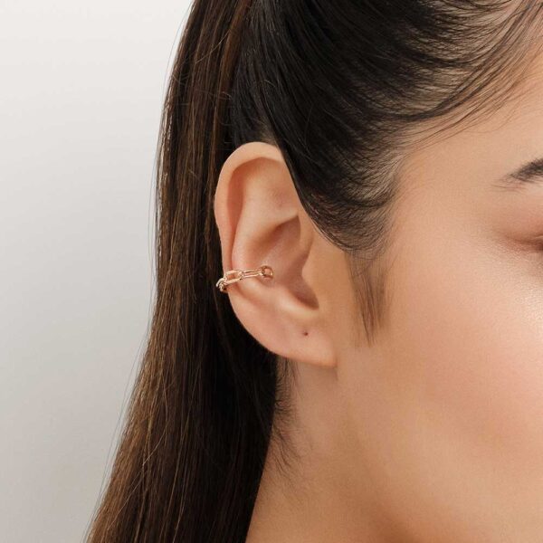 BRINCO PIERCING DE PRESSÃO ELO DE CORRENTE BANHADO A OURO 18K - TAM.ÚNICO - Imagem 2