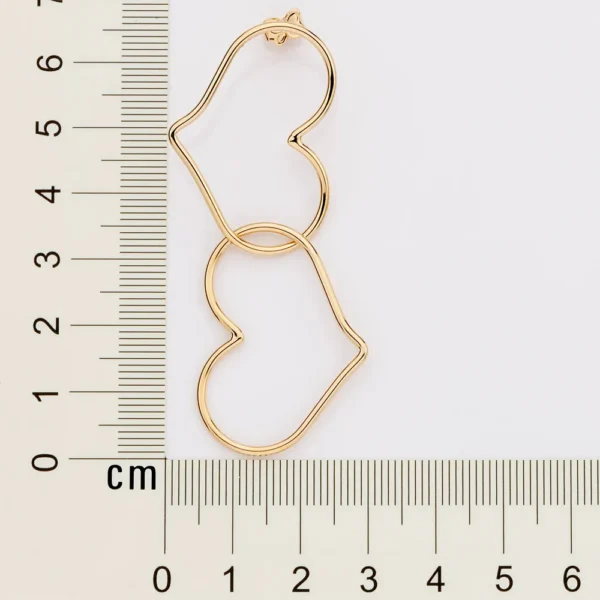 MAXI BRINCO CORAÇÕES BANHADO A OURO 18K - TAM.ÚNICO - Imagem 4